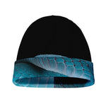 Blue Pit Viper Snake Print Beanie