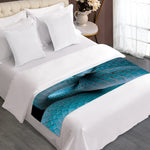 Blue Pit Viper Snake Print Bed Runner