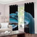 Blue Pit Viper Snake Print Dimout Grommet Curtains
