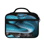 Blue Pit Viper Snake Print Briefcase Bible Bag