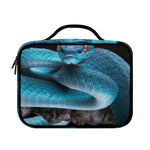 Blue Pit Viper Snake Print Briefcase Bible Bag