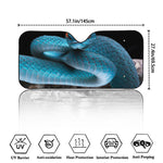 Blue Pit Viper Snake Print Car Windshield Sun Shade