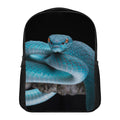 Blue Pit Viper Snake Print Casual Backpack