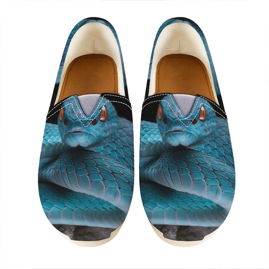 Blue Pit Viper Snake Print Casual Shoes