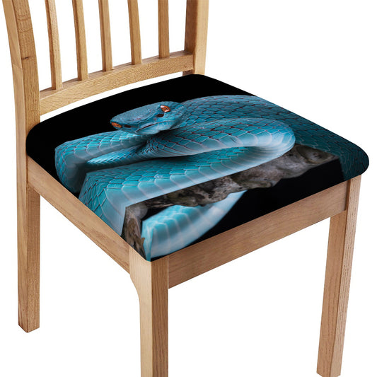 Blue Pit Viper Snake Print Chair Cushion Cover