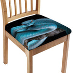 Blue Pit Viper Snake Print Chair Cushion Cover