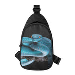 Blue Pit Viper Snake Print Chest Bag