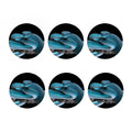 Blue Pit Viper Snake Print Coaster Set