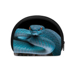 Blue Pit Viper Snake Print Coin Purse