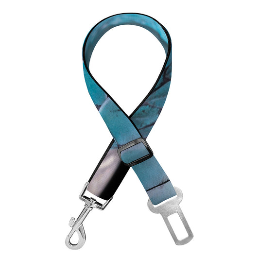 Blue Pit Viper Snake Print Dog Seat Belt