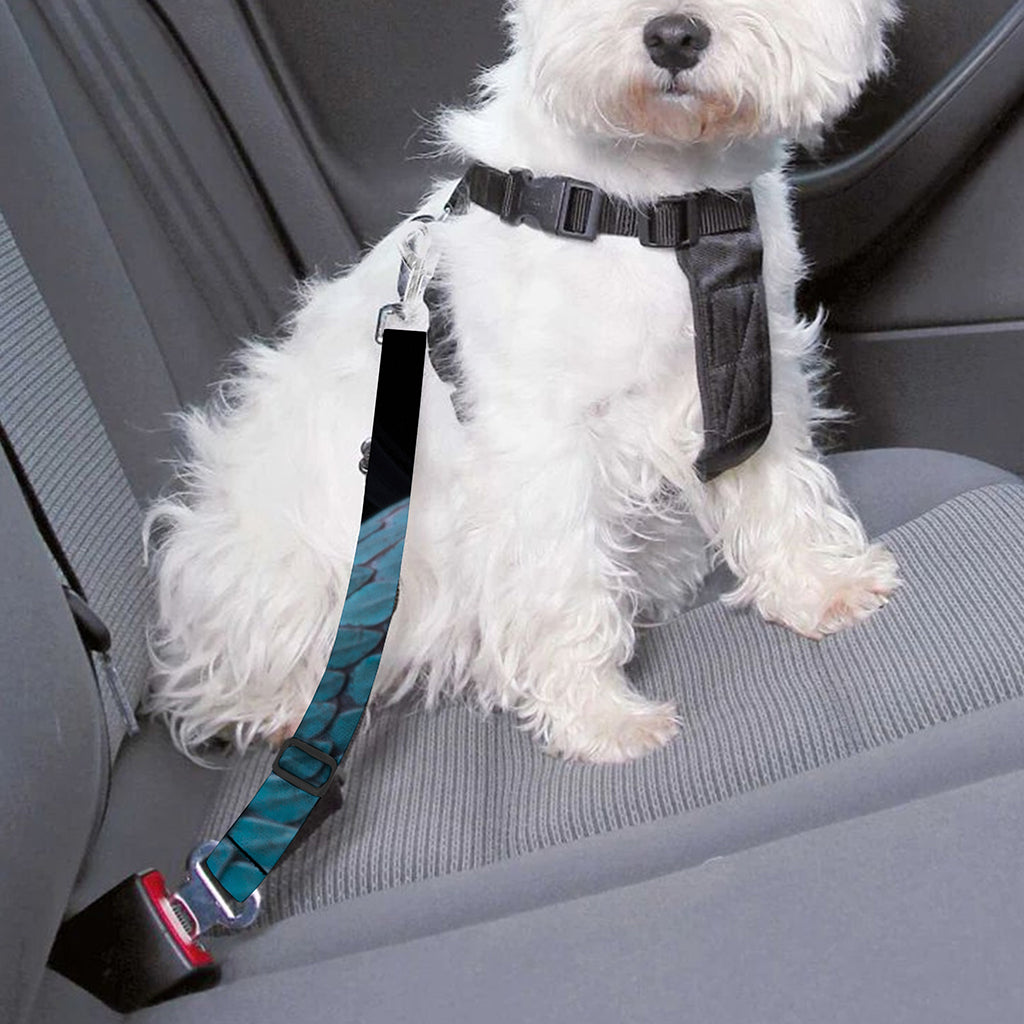 Blue Pit Viper Snake Print Dog Seat Belt