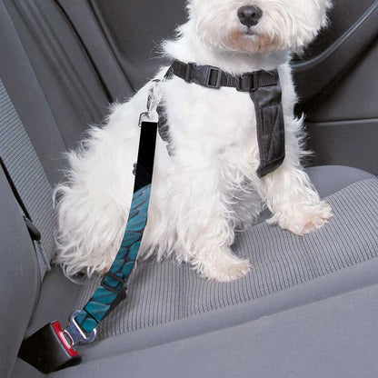 Blue Pit Viper Snake Print Dog Seat Belt