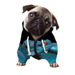 Blue Pit Viper Snake Print Dog Zip Up Hoodie