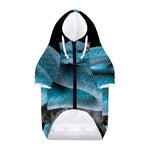 Blue Pit Viper Snake Print Dog Zip Up Hoodie