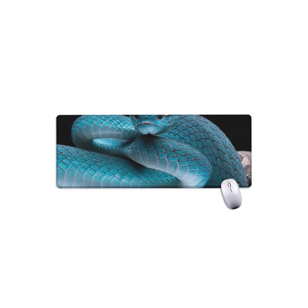 Blue Pit Viper Snake Print Extended Mouse Pad