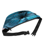 Blue Pit Viper Snake Print Fanny Pack
