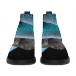 Blue Pit Viper Snake Print Flat Ankle Boots