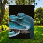 Blue Pit Viper Snake Print Garden Flag