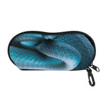 Blue Pit Viper Snake Print Glasses Case