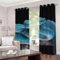 Blue Pit Viper Snake Print Grommet Curtains