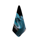 Blue Pit Viper Snake Print Hand Towel