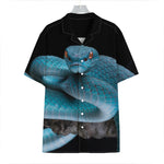 Blue Pit Viper Snake Print Hawaiian Shirt