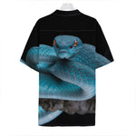 Blue Pit Viper Snake Print Hawaiian Shirt