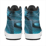 Blue Pit Viper Snake Print High Top Leather Sneakers