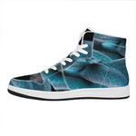 Blue Pit Viper Snake Print High Top Leather Sneakers