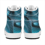 Blue Pit Viper Snake Print High Top Leather Sneakers