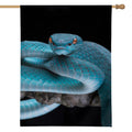 Blue Pit Viper Snake Print House Flag