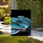 Blue Pit Viper Snake Print House Flag