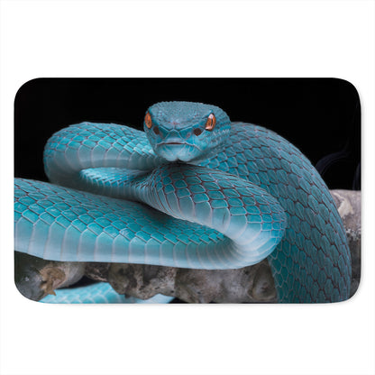 Blue Pit Viper Snake Print Indoor Door Mat
