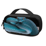 Blue Pit Viper Snake Print Insulin Cooler Travel Case