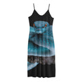 Blue Pit Viper Snake Print Jersey Midi Cami Dress