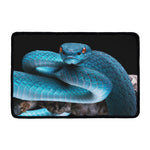 Blue Pit Viper Snake Print Kitchen Mat