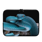 Blue Pit Viper Snake Print Laptop Sleeve