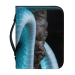 Blue Pit Viper Snake Print Leather Bible Cover