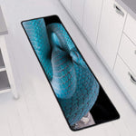 Blue Pit Viper Snake Print Long Kitchen Mat