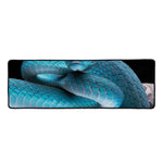 Blue Pit Viper Snake Print Long Kitchen Mat