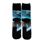 Blue Pit Viper Snake Print Long Socks