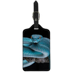 Blue Pit Viper Snake Print Luggage Tag