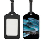 Blue Pit Viper Snake Print Luggage Tag