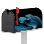 Blue Pit Viper Snake Print Mailbox Cover