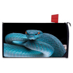 Blue Pit Viper Snake Print Mailbox Cover
