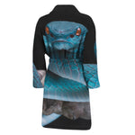 Blue Pit Viper Snake Print Men's Bathrobe