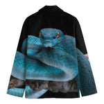 Blue Pit Viper Snake Print Men's Blazer