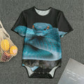 Blue Pit Viper Snake Print Men's Bodysuit