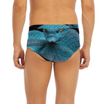 Blue Pit Viper Snake Print Men's Briefs