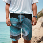 Blue Pit Viper Snake Print Men's Cargo Shorts